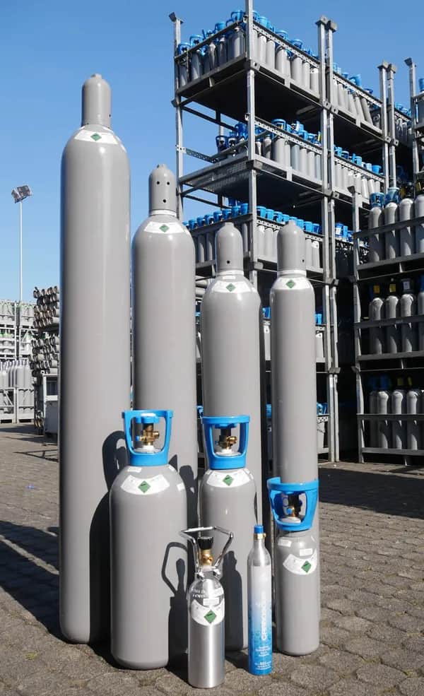 Vertrieb von Kohlensäure, CO2 in Druckgasflaschen 