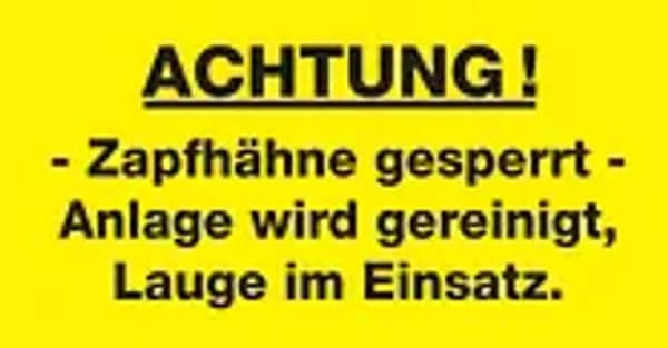 Warnschild für die Dauer der Reinigung
