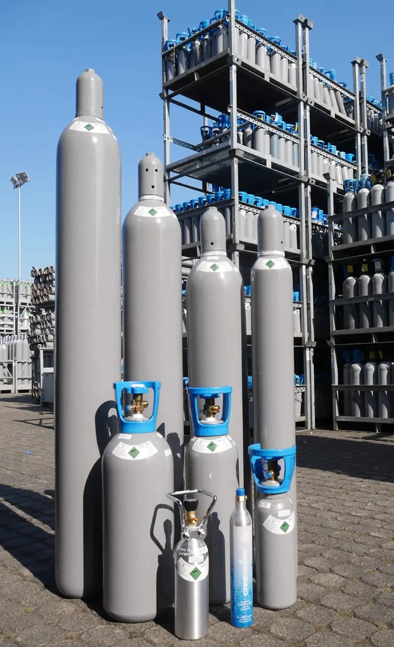 Vertrieb von Kohlensäure, CO2 in Druckgasflaschen 