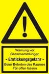 Warnung vor Gasansammlungen